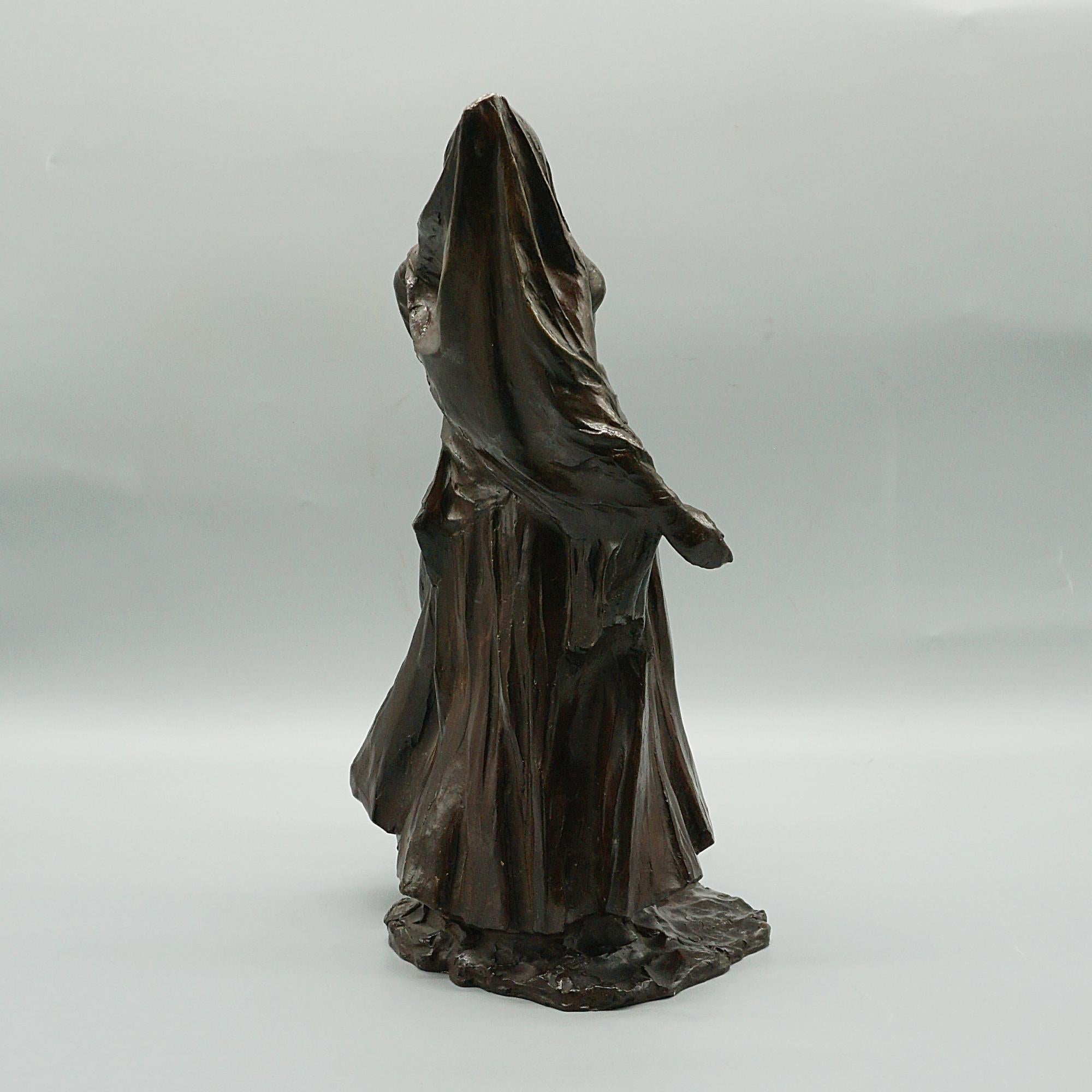 An Art Deco Figurative Sculpture of A Classically Dressed Belgian Woman For Sale 1