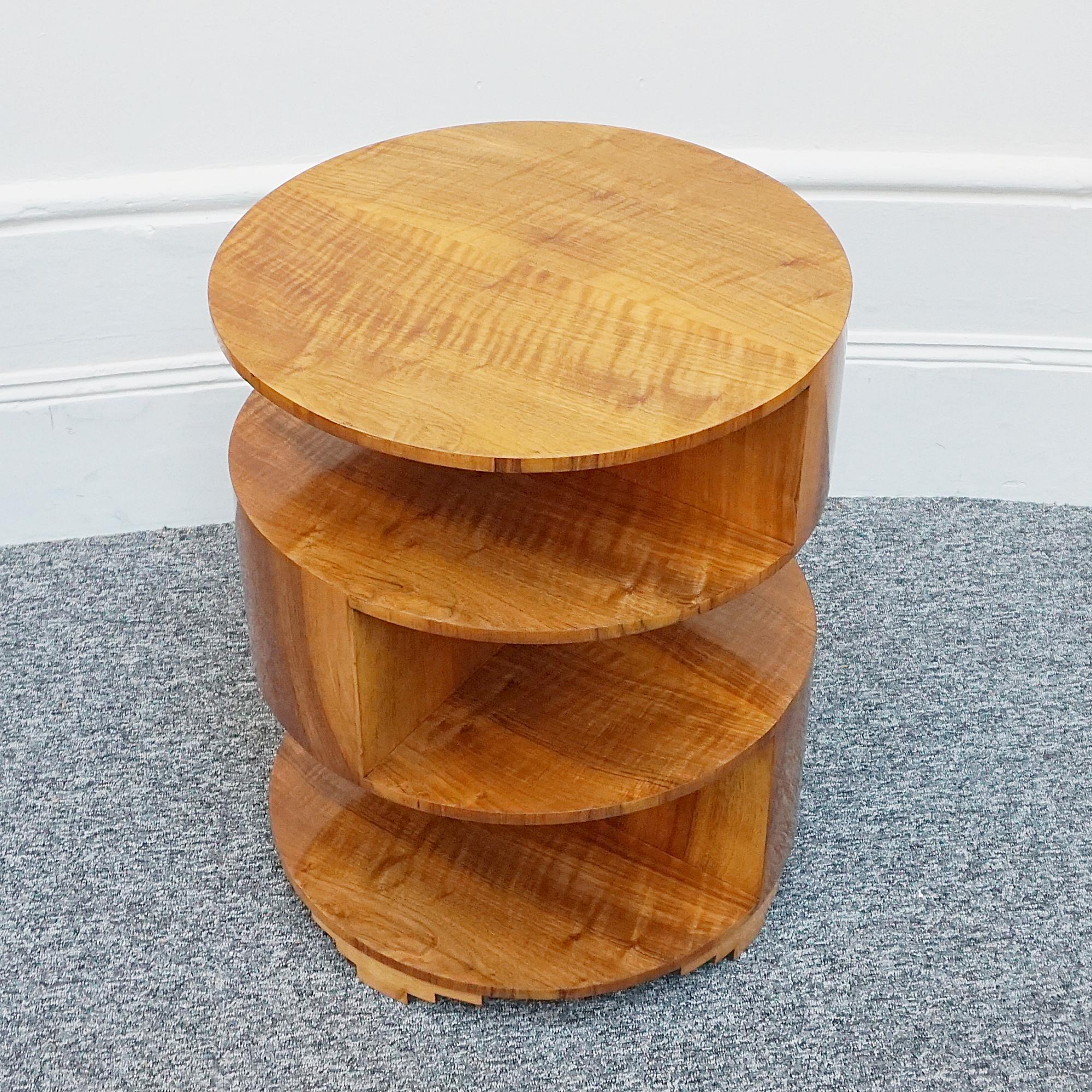 English An Art Deco Figured Walnut Library Table