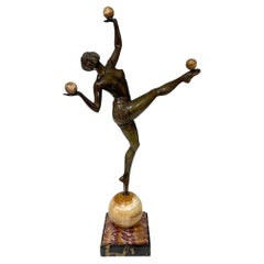 Una statua in bronzo in stile Art Déco francese di Charles HENRY Molins