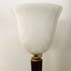 Art Deco French Mazda Lamp with Opalescent Shade