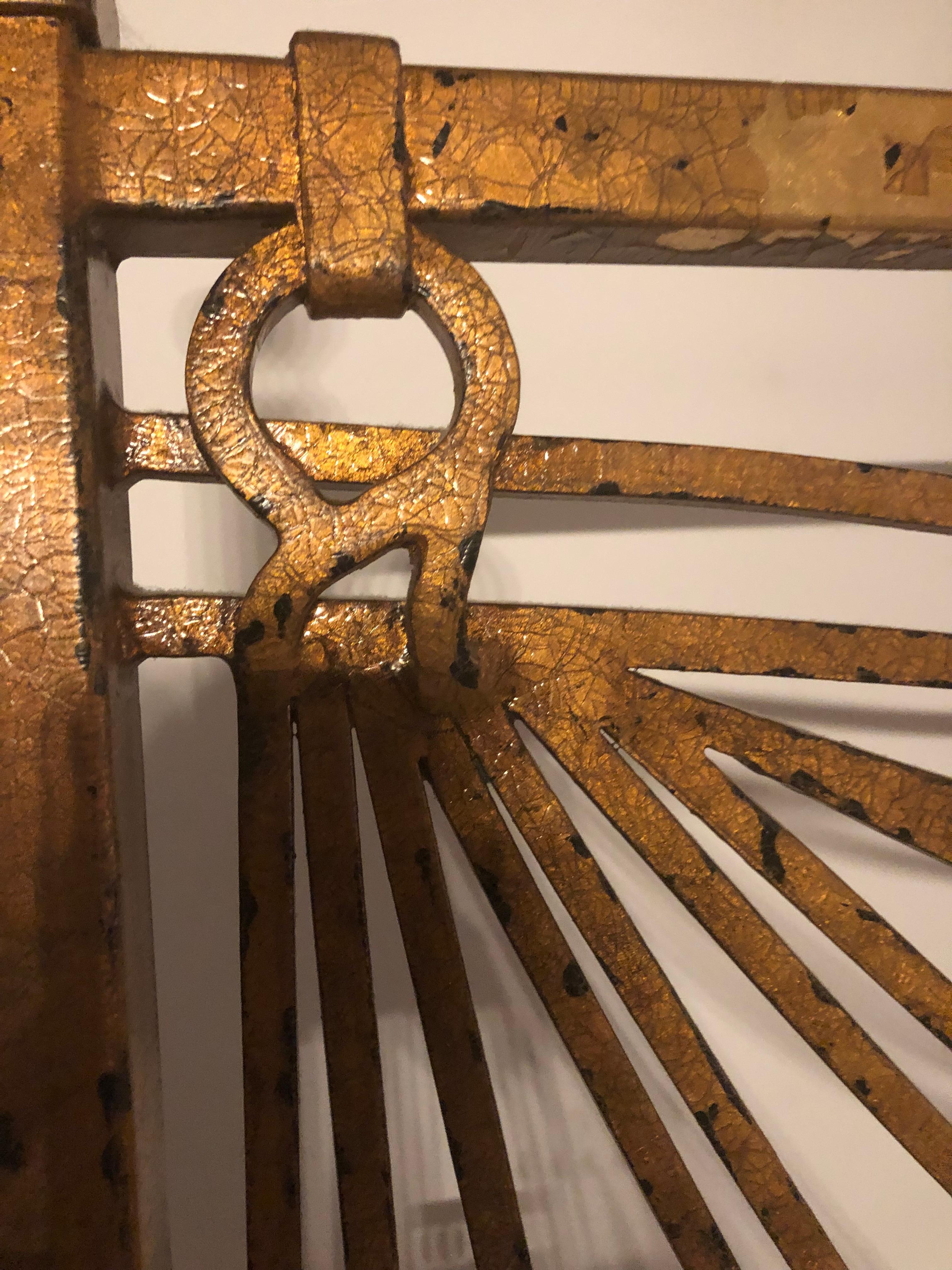 Art Deco Gilt Metal Tassel Chain Form King Sized Bed-Frame 4