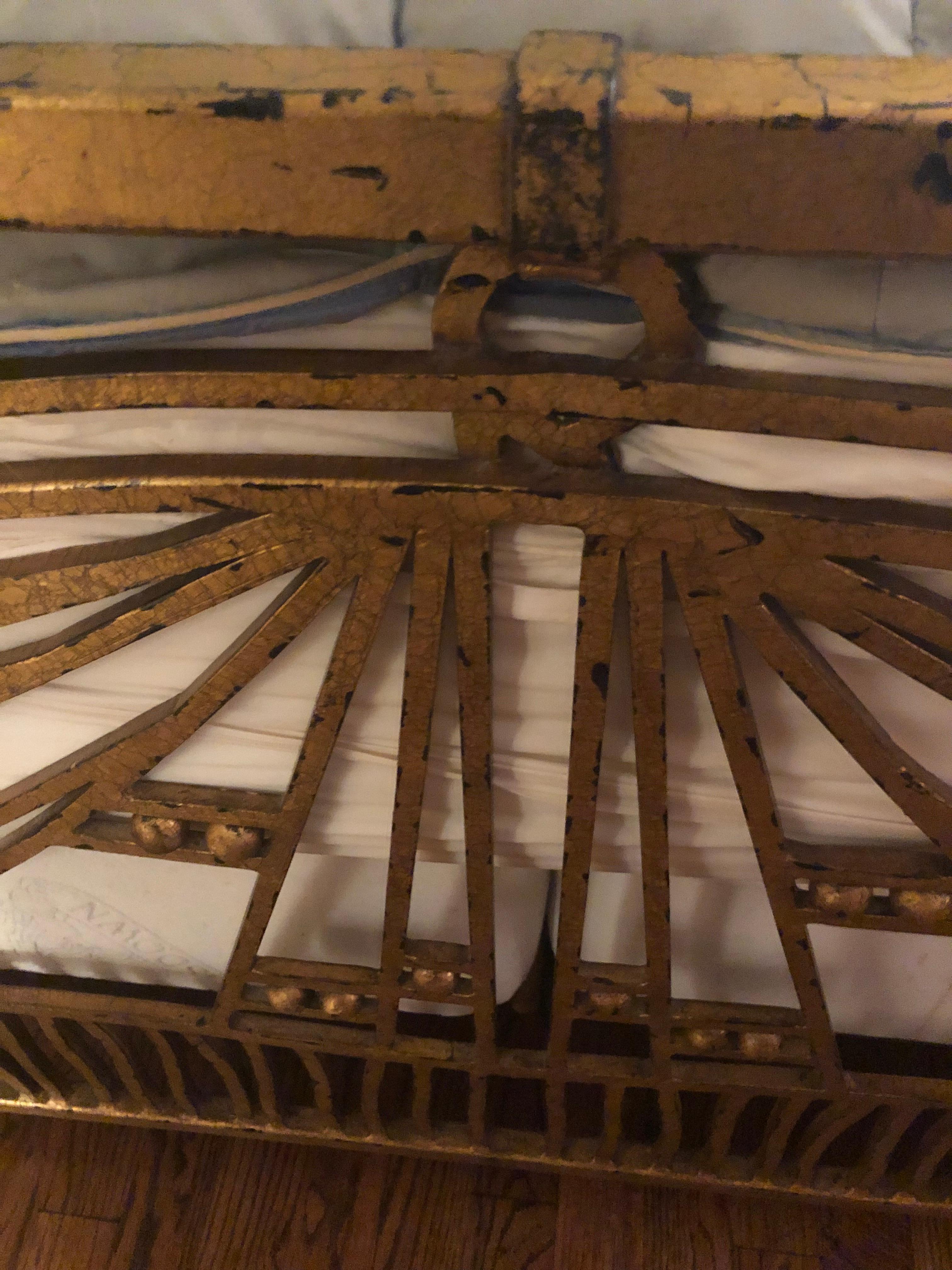 Art Deco Gilt Metal Tassel Chain Form King Sized Bed-Frame 7