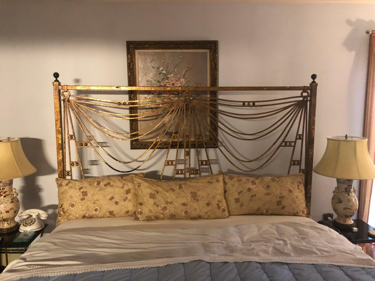 Art Deco Gilt Metal Tassel Chain Form King Sized BedFrame