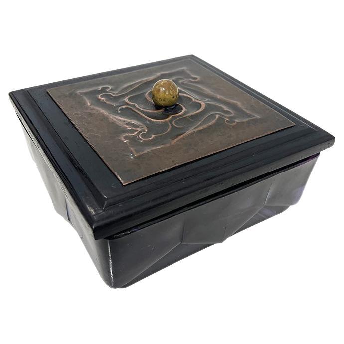 Una caja de cristal Art Déco "El Lindeboom" de A.D. Copiadora para Leerdam, años 30 en venta