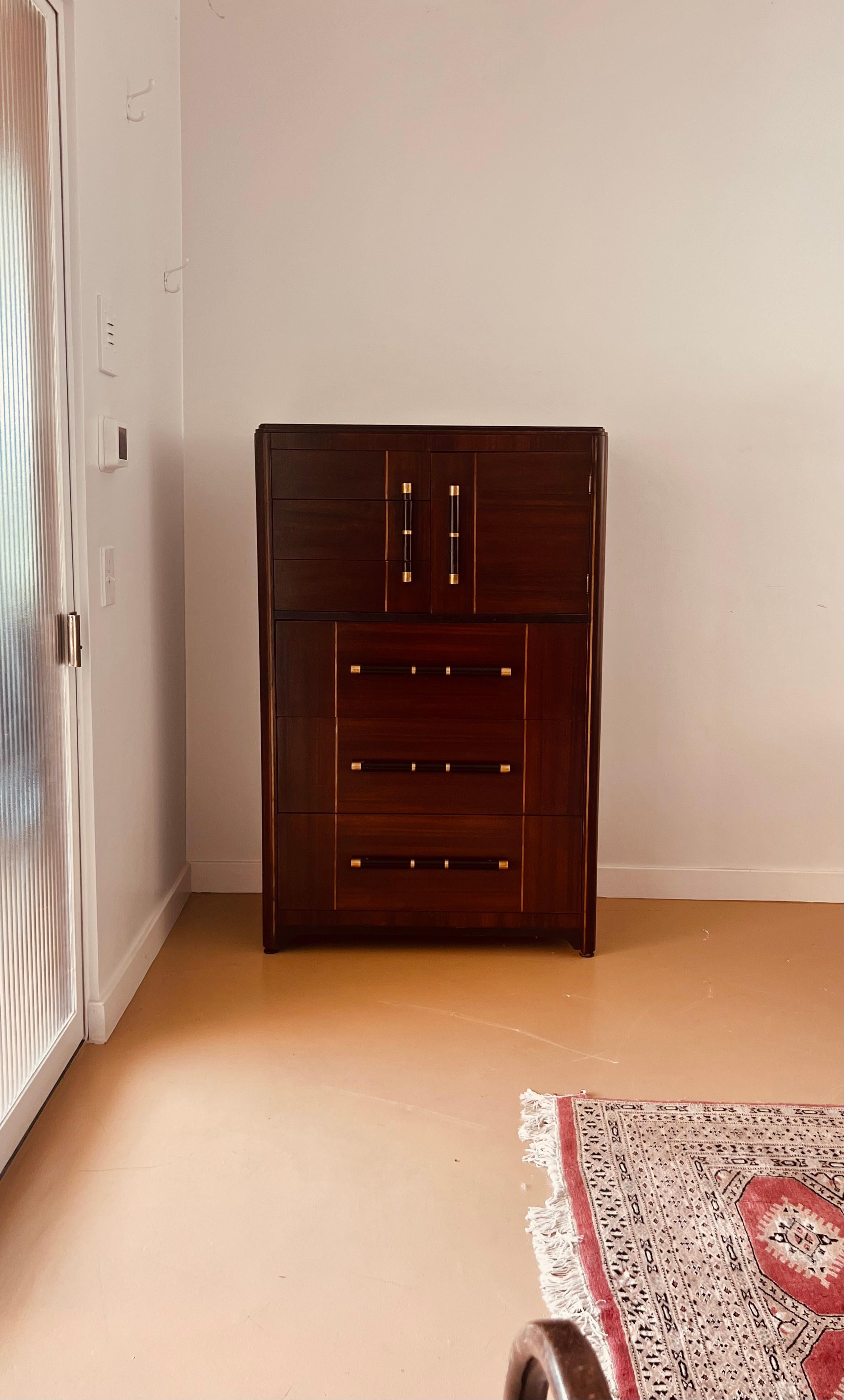 Art-Déco-Hochkommode, frühes 20. Jahrhundert im Angebot 11
