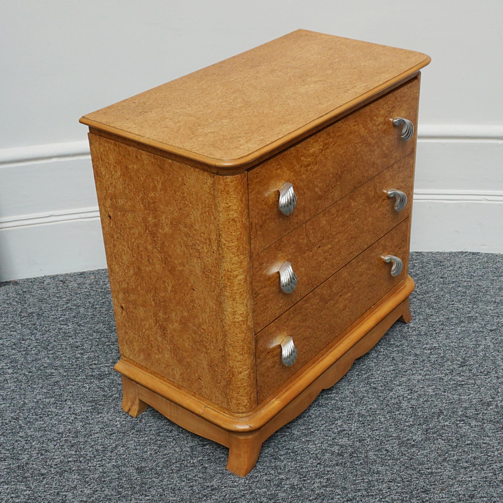 An Art Deco Karelian Birch Chest of Drawers For Sale 1