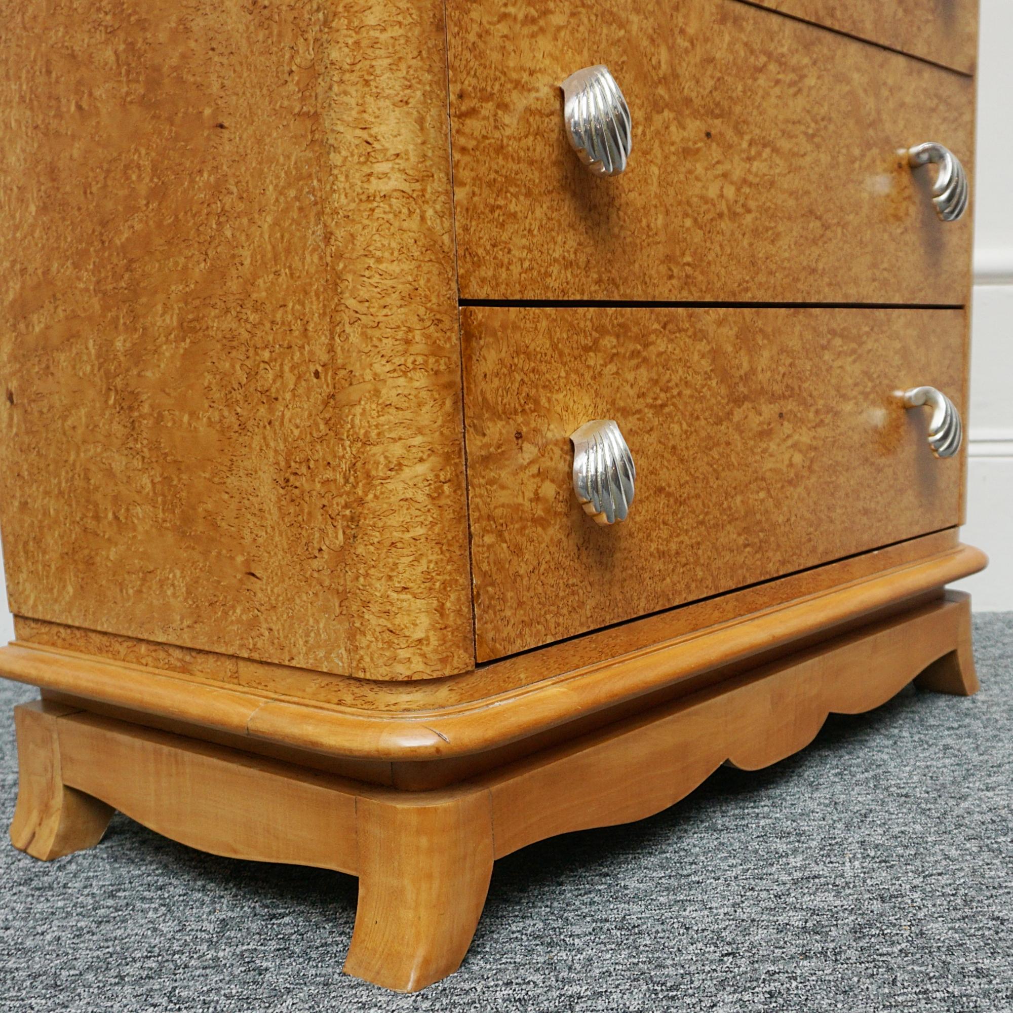 An Art Deco Karelian Birch Chest of Drawers For Sale 3