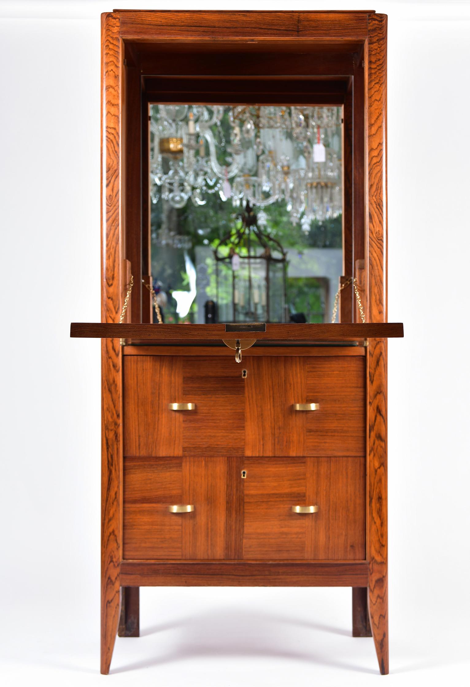 Art Deco Kingwood Cocktail Cabinet Attributed to Alfred Porteneuve In Good Condition In London, GB