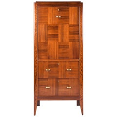 Antique Art Deco Kingwood Cocktail Cabinet Attributed to Alfred Porteneuve