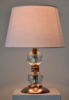 Lampe Art déco en laiton et verre - France - 1930