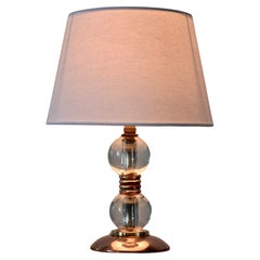 An Art Deco lamp Brass and glass - France - 1930