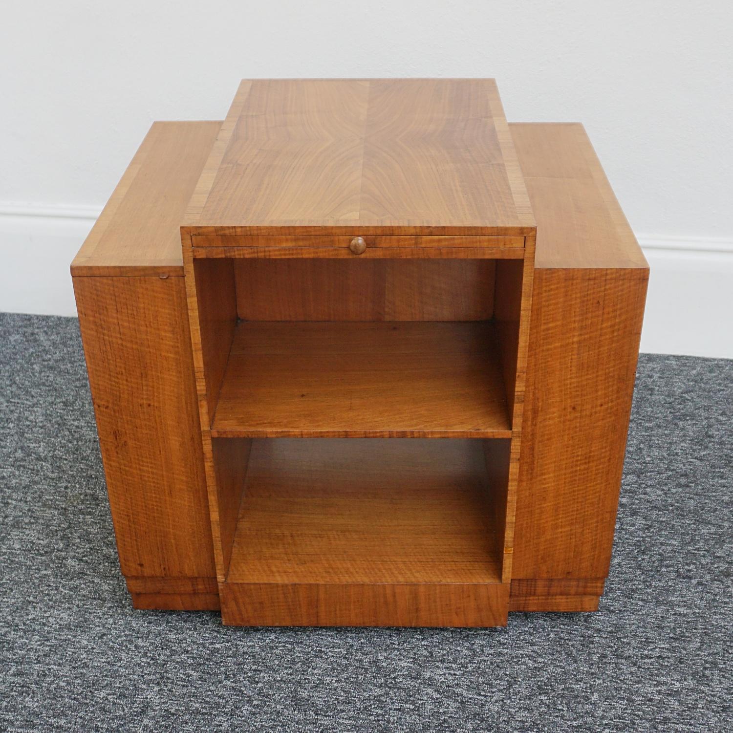 Walnut Art Deco Library Table by Maple & Co For Sale