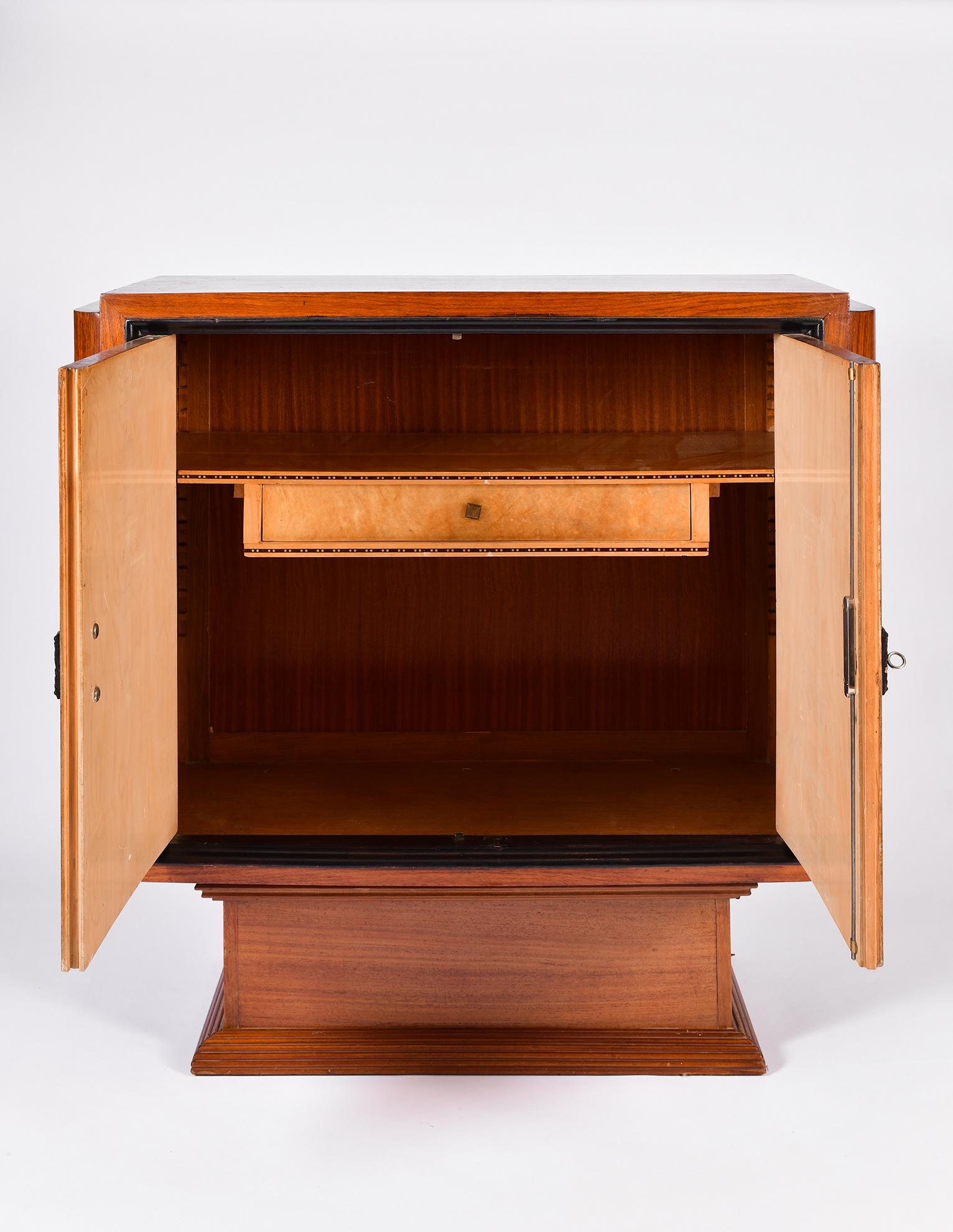 Art Deco Mahogany and Velum Cabinet In Good Condition In London, GB