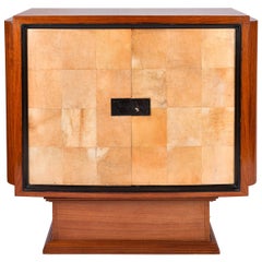 Art Deco Mahogany and Velum Cabinet