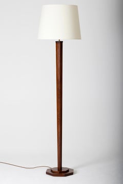 Art Deco Mahogany Veneer Floor Lamp