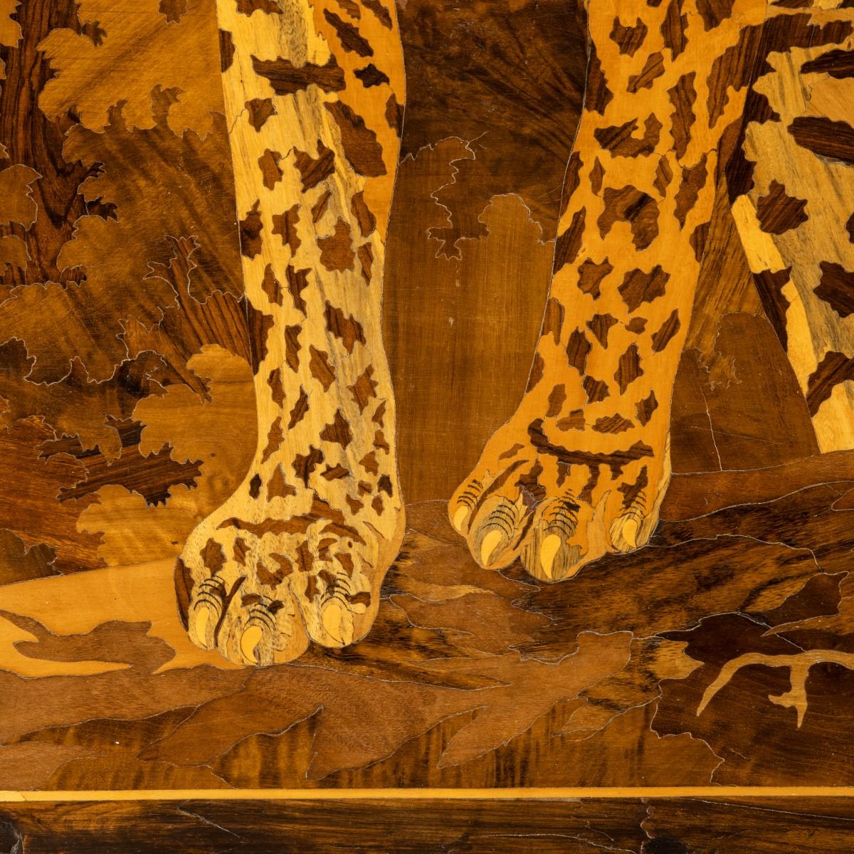 Art déco Panneau de marqueterie Art Déco représentant un Jaguar en vente
