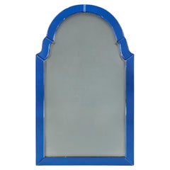 An Art Deco Mirror with Blue Glass Border