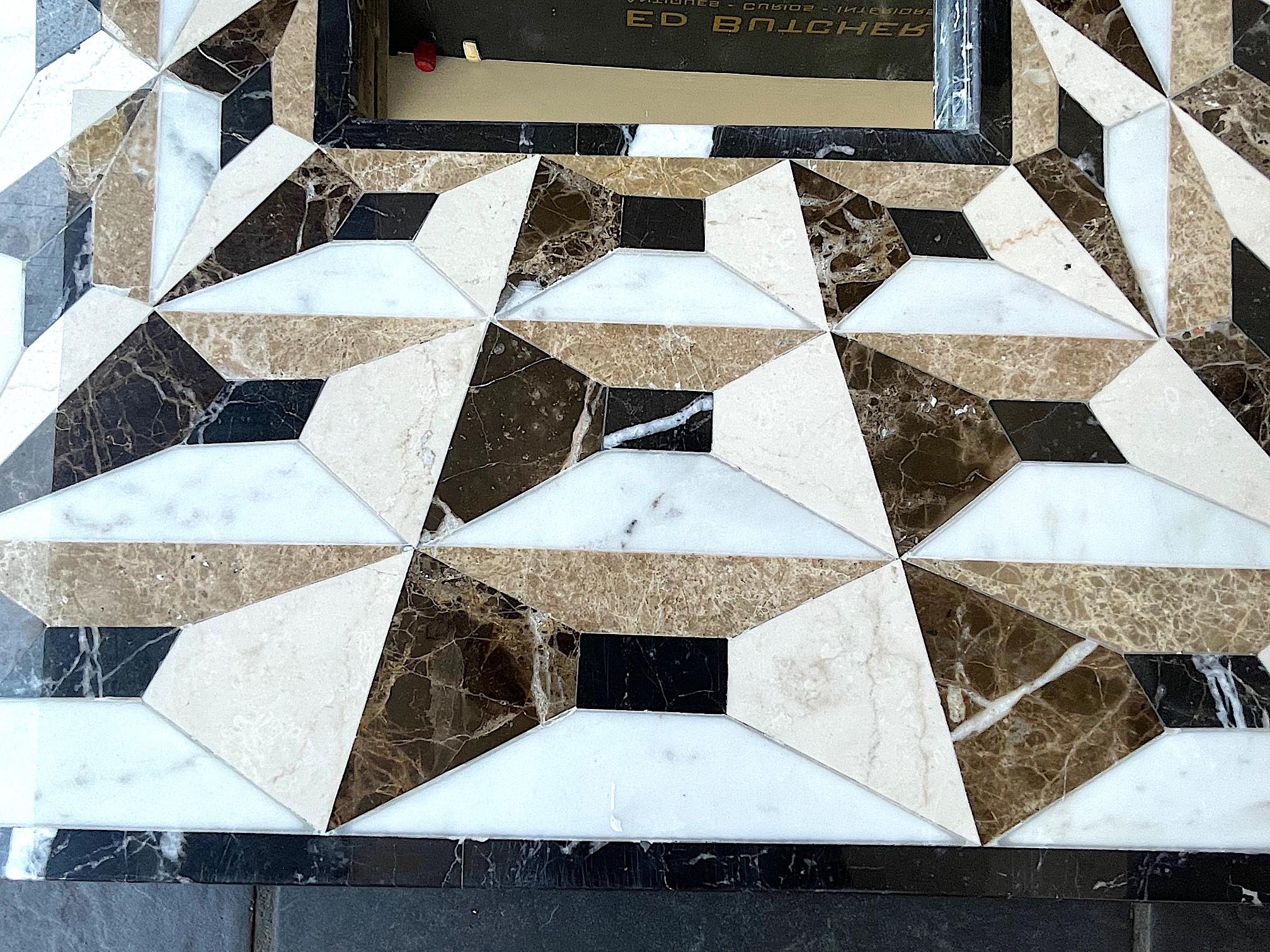 Art Deco Mirror with Tessellated Marble Surround Creating Optical Perspective 2