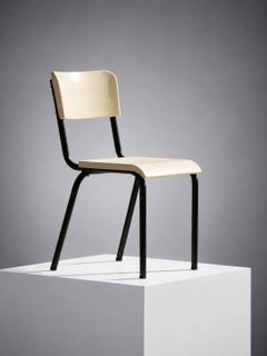 Una sedia in stile Art Déco, modernista, Bauhaus e cubista di René Herbst, Francia, 1930