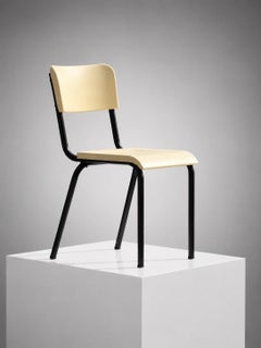 Una sedia in stile Art Déco, modernista, Bauhaus e cubista di René Herbst, Francia, 1930