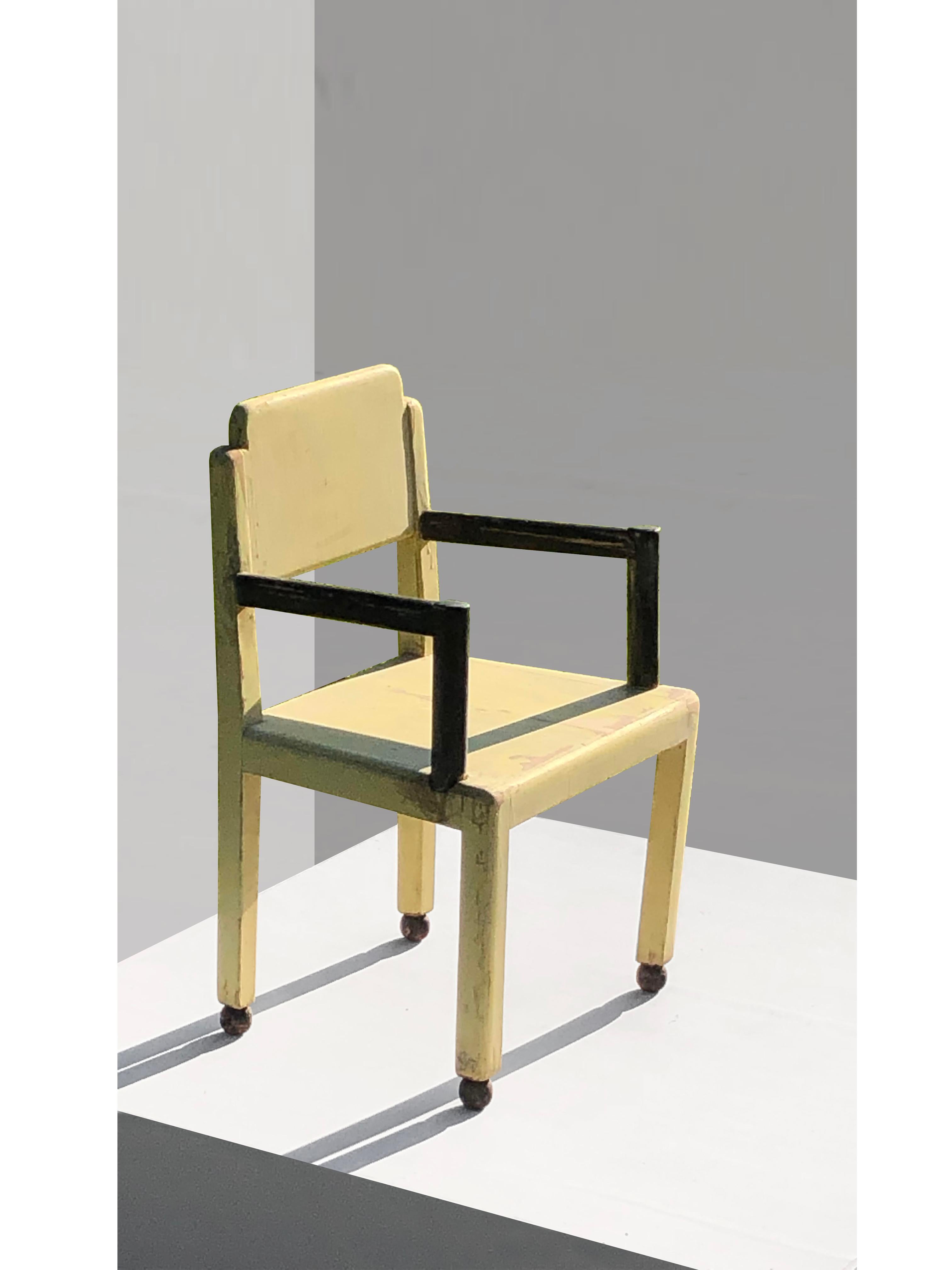 Chaise cubiste moderniste ART-DECO par PAUL POIRET & ATELIER MARTINE, France 1930 1