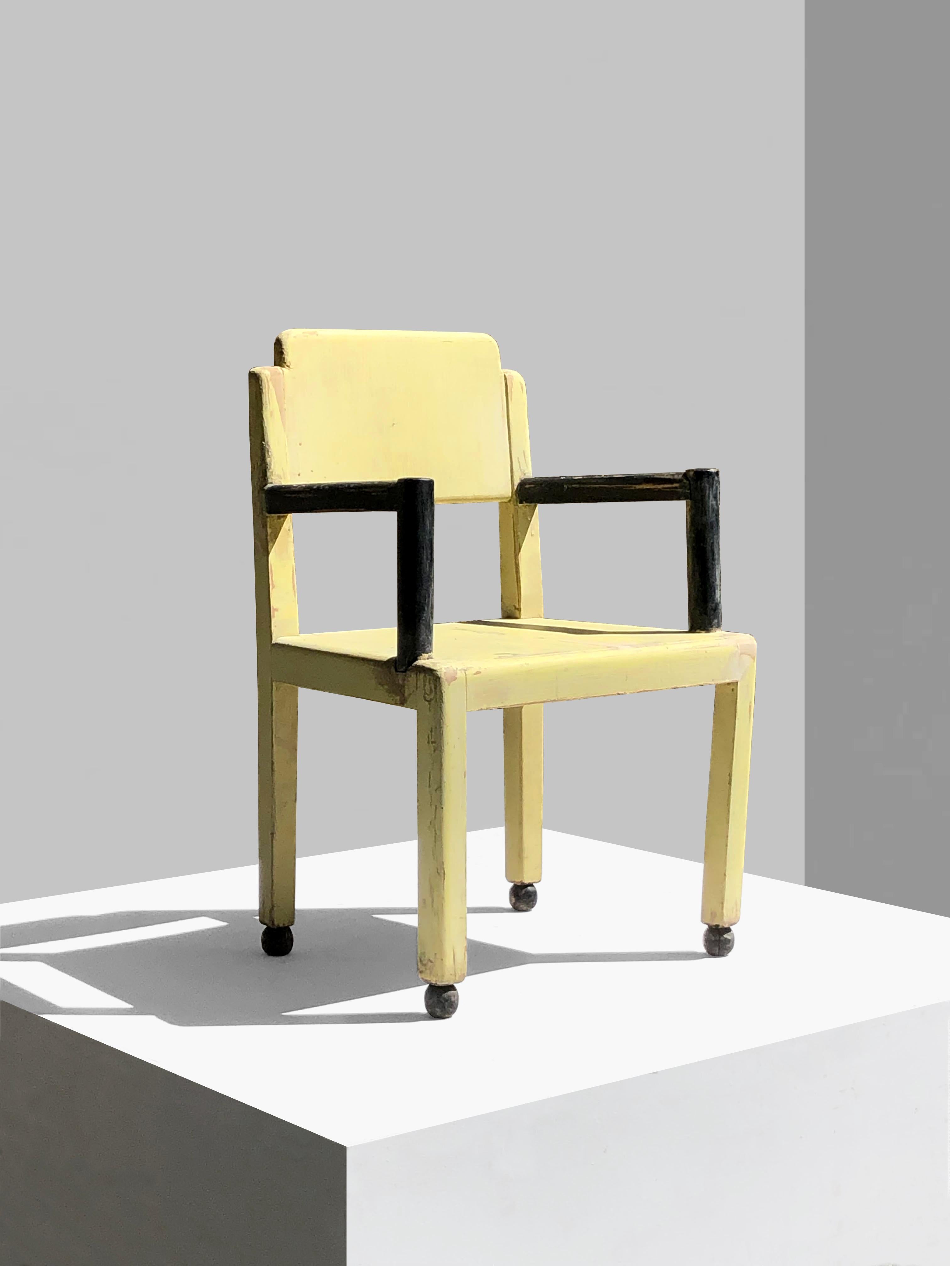 Chaise cubiste moderniste ART-DECO par PAUL POIRET & ATELIER MARTINE, France 1930 Bon état à PARIS, FR