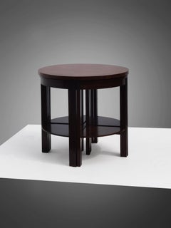 An ART-DECO MODERNIST CUBIST GUERIDON + 4 SIDE TABLE DRAWERS, France 1930