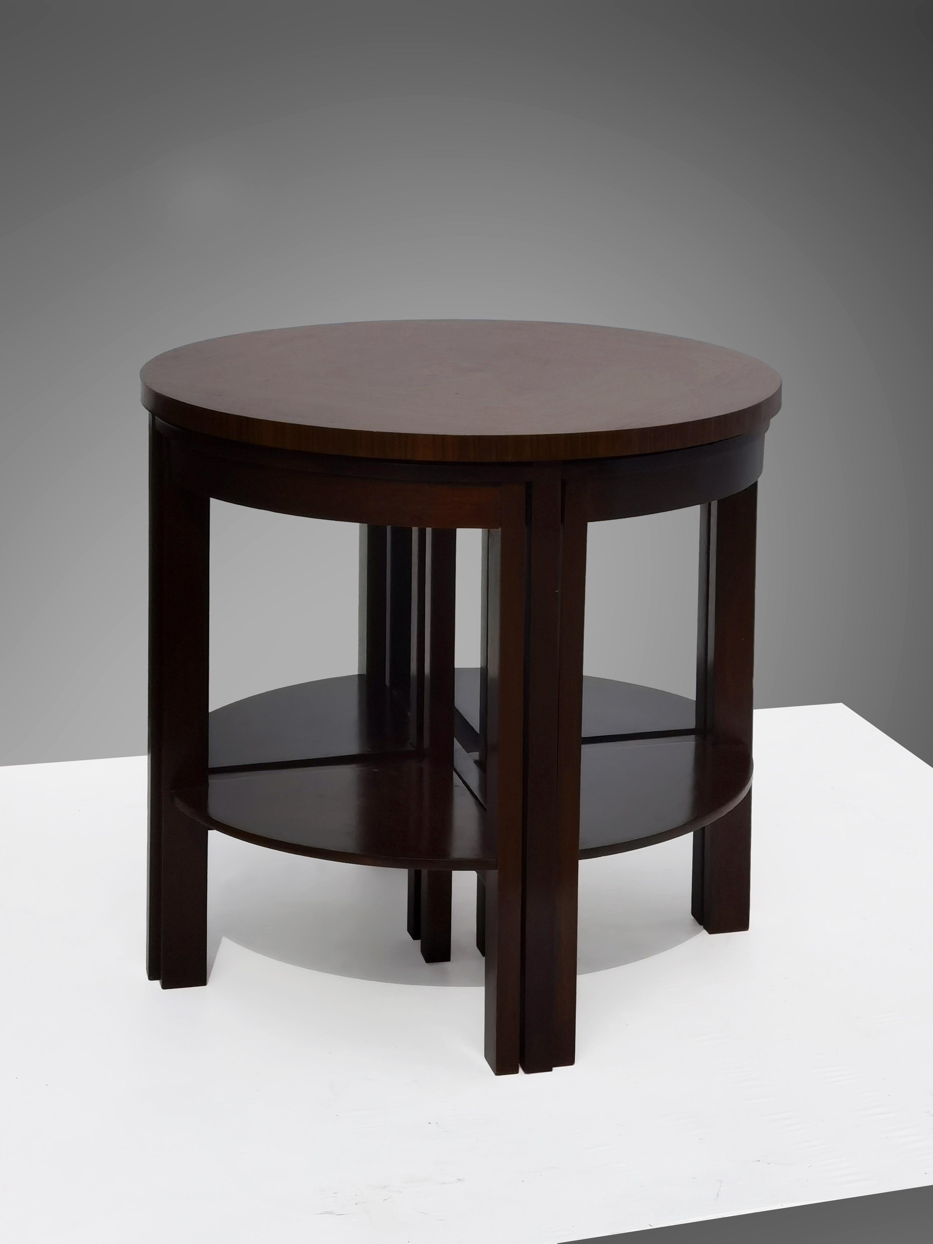 Art déco GUERIDON CUBISTE ART-DECO MODERNISTE + 4 TIROIRS DE TABLE CÔTALE, France 1930 en vente