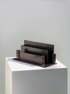 PORTA DOCUMENTOS MODERNISTA ART-DECO de ébano y cobre, estilo DUDOUYT, Francia 1930