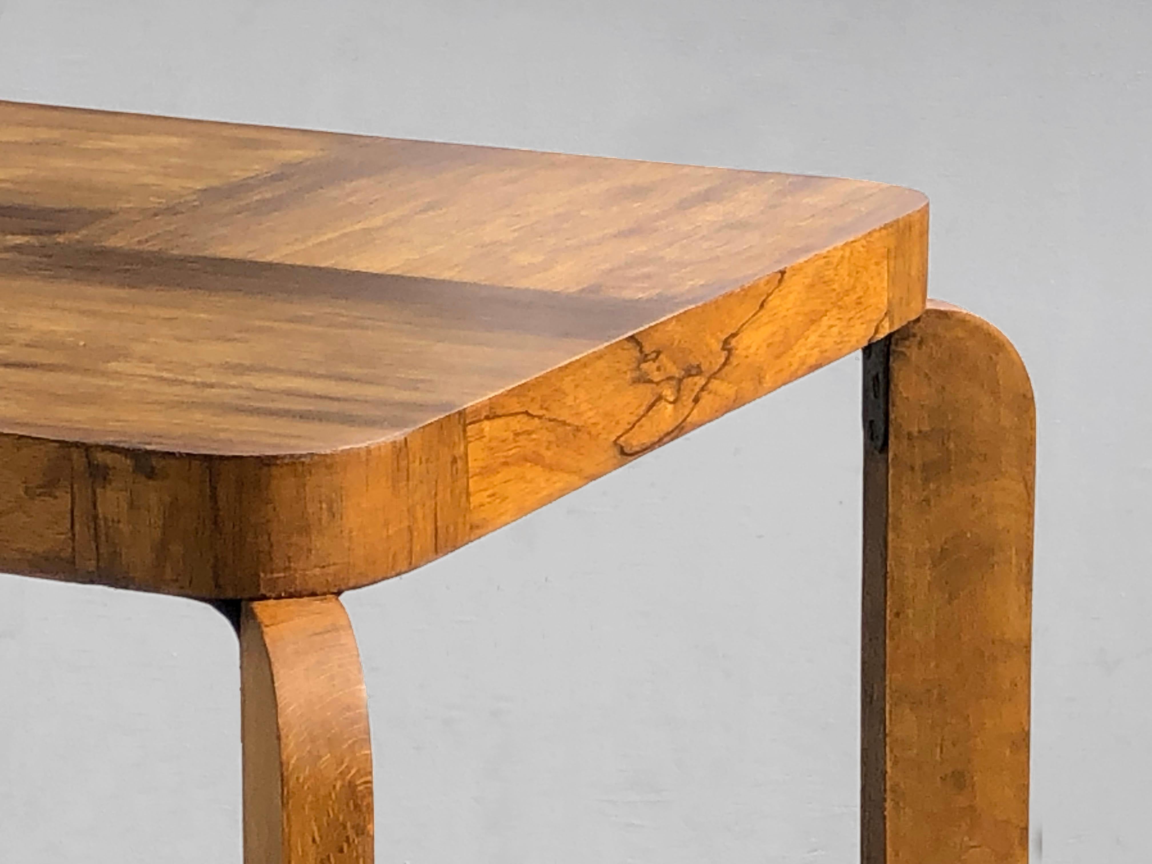 Noyer Gueridon / TABLE D'ACCOMPAGNEMENT MODERNISTE ART-DECO, Style CHARLES DUDOUYT France 1950