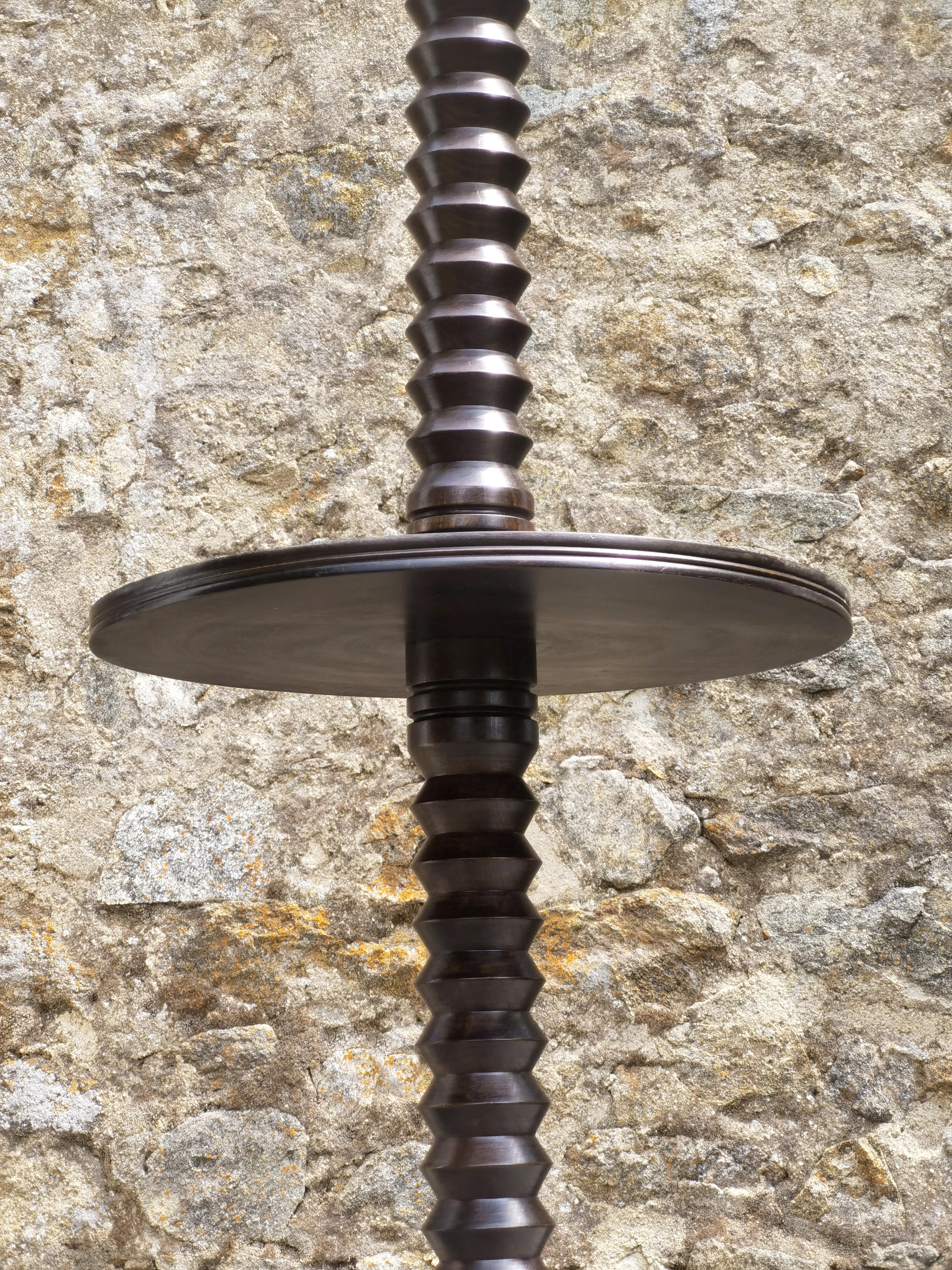Art Deco An Art-Deco MODERNIST Wooden FLOOR LAMP by Charles DUDOUYT, France 1930 For Sale