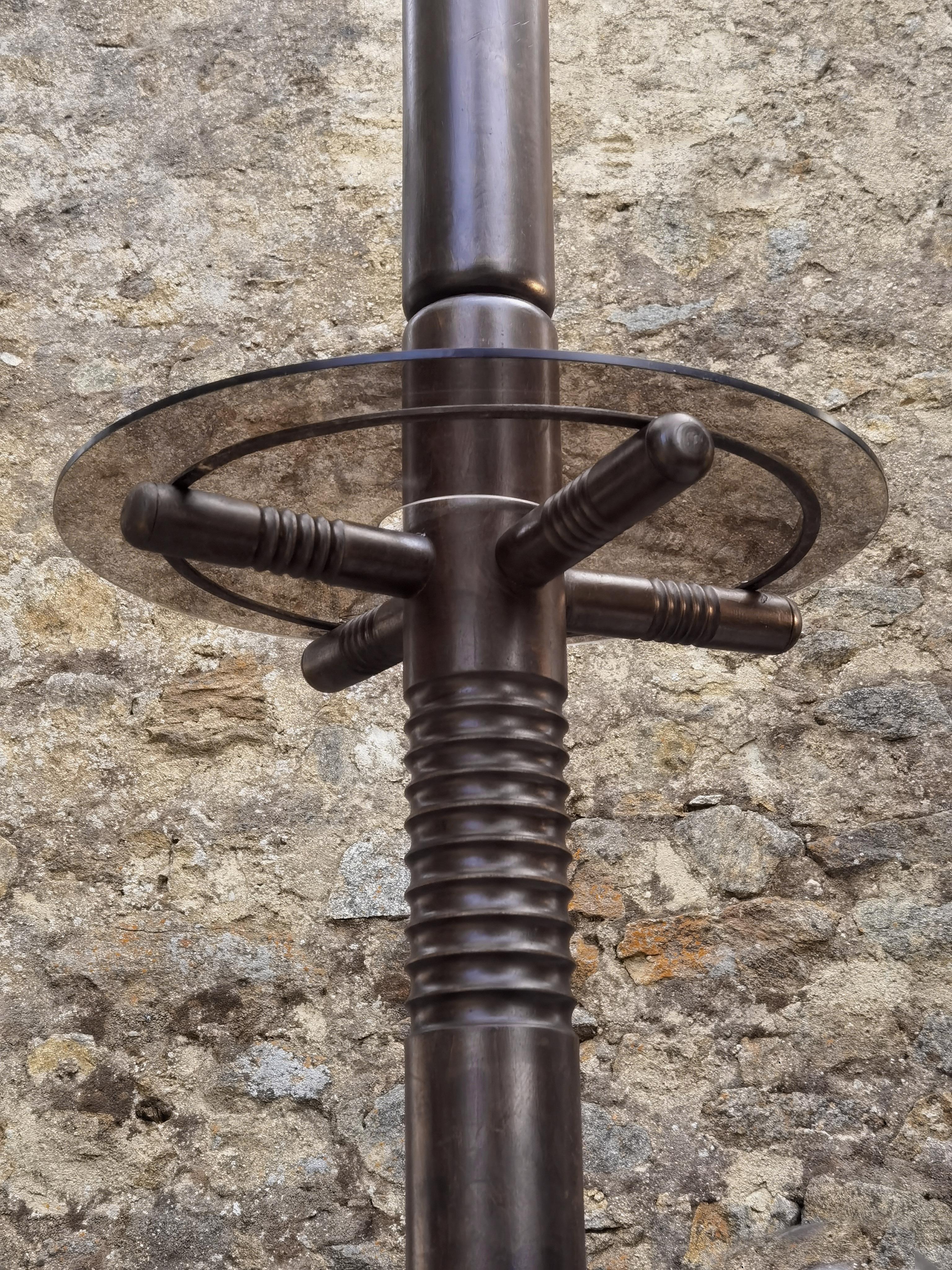 Varnished An Art-Deco MODERNIST Wooden FLOOR LAMP by Charles DUDOUYT, France 1930 For Sale