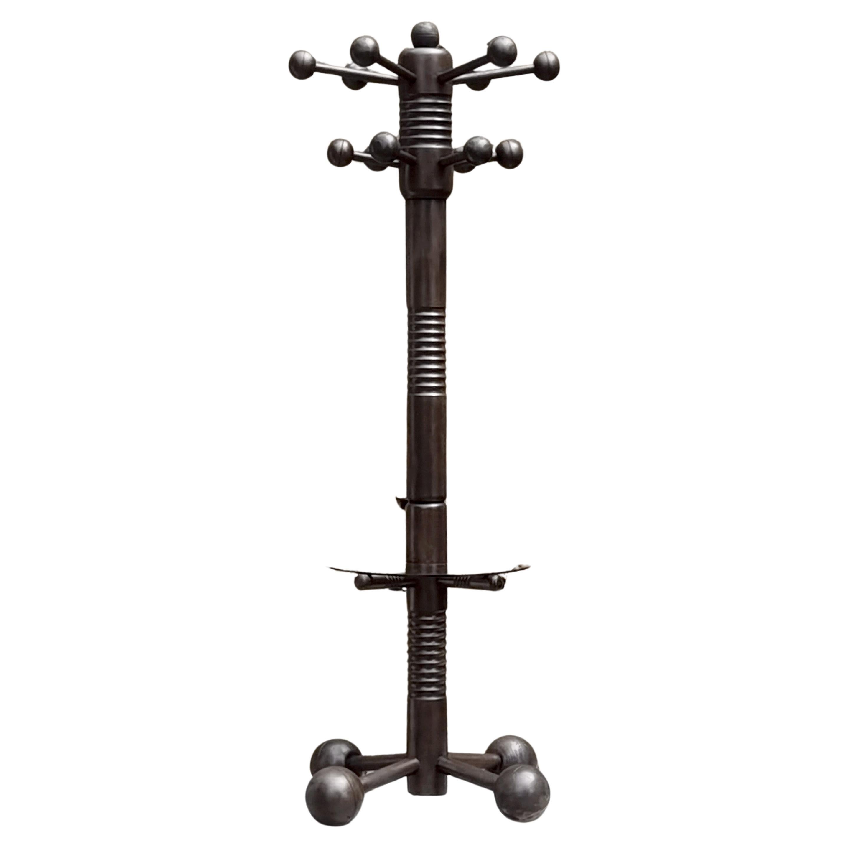 An Art-Deco MODERNIST Wooden FLOOR LAMP by Charles DUDOUYT, France 1930 For Sale