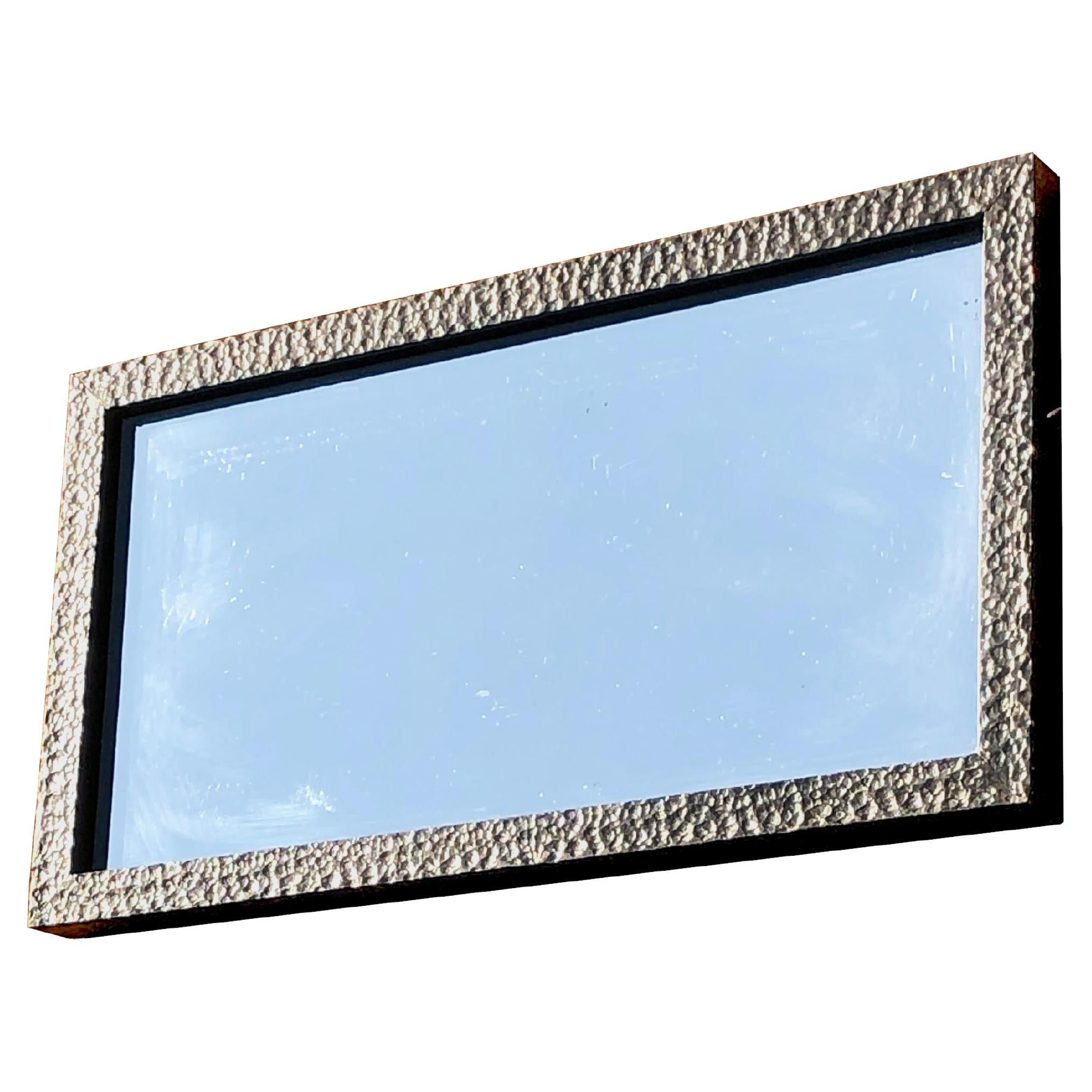 An ART-DECO MODERNIST Wrought Iron MIRROR in EDGAR BRANDT Style,  France 1930