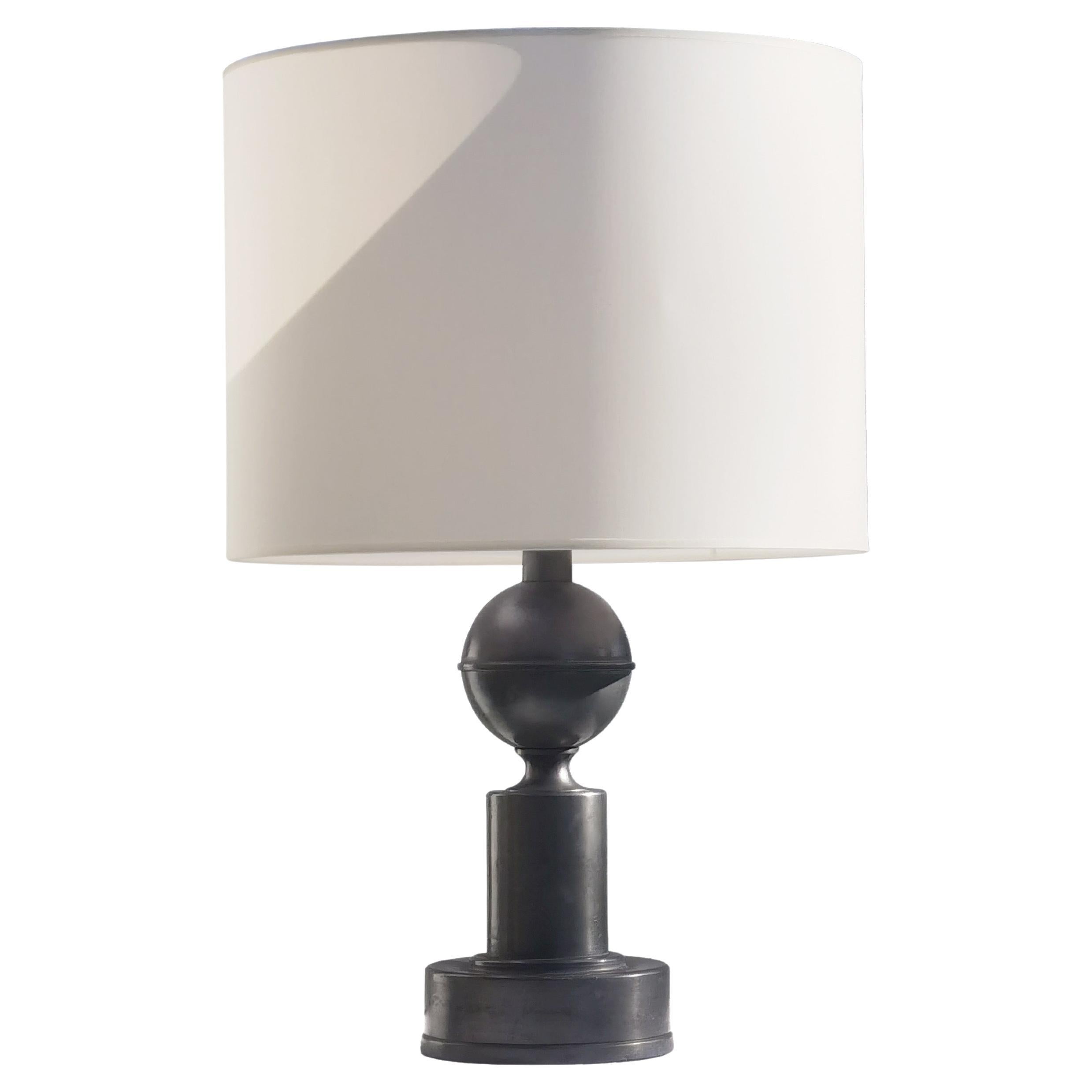 An ART-DECO NEOCLASSICAL POSTMODERN Tin TABLE LAMP, France 1970