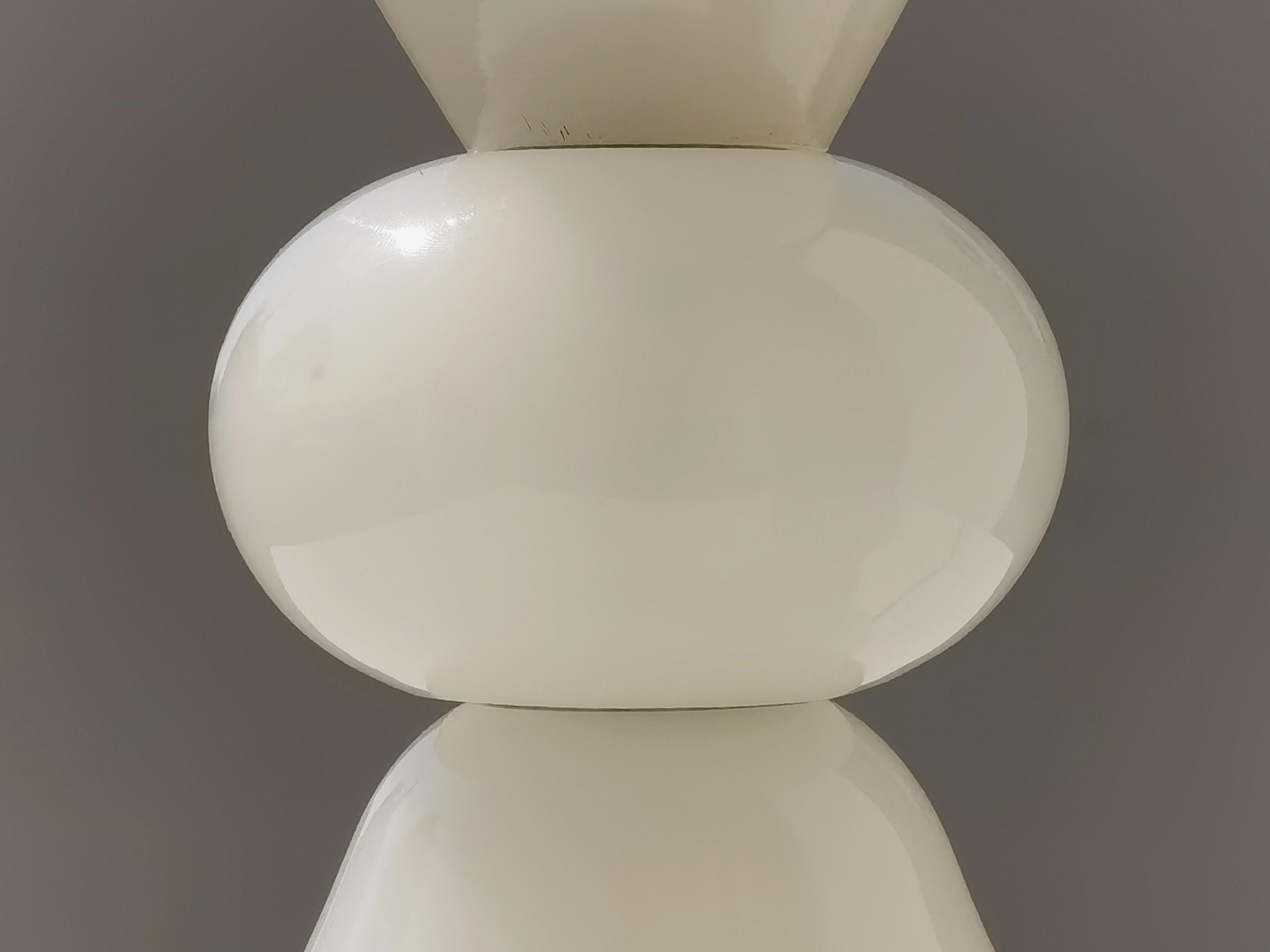 Neoclassical An ART-DECO NEOCLASSICAL SHABBY-CHIC Blown Glass TABLE LAMP, MURANO, ITALY 1970 For Sale