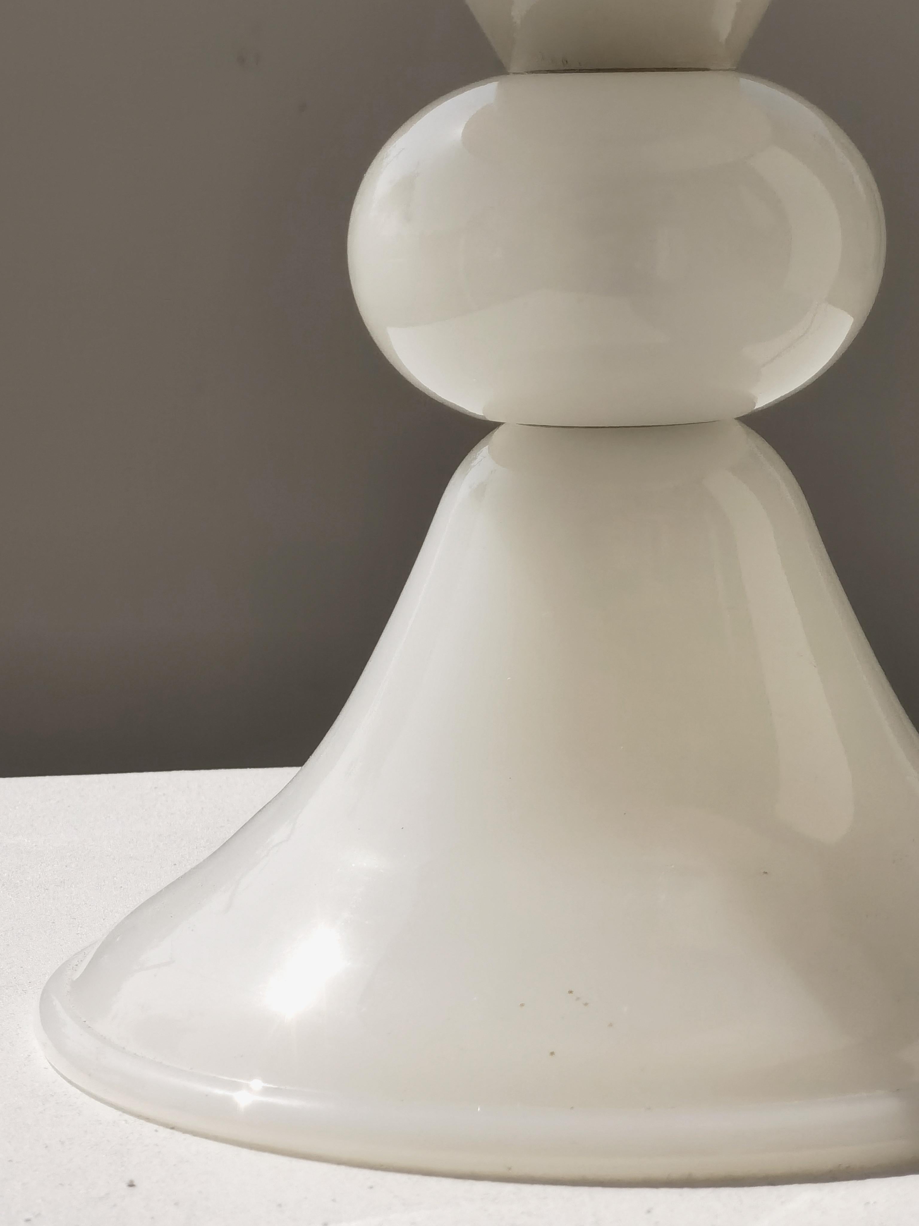 Late 20th Century An ART-DECO NEOCLASSICAL SHABBY-CHIC Blown Glass TABLE LAMP, MURANO, ITALY 1970 For Sale