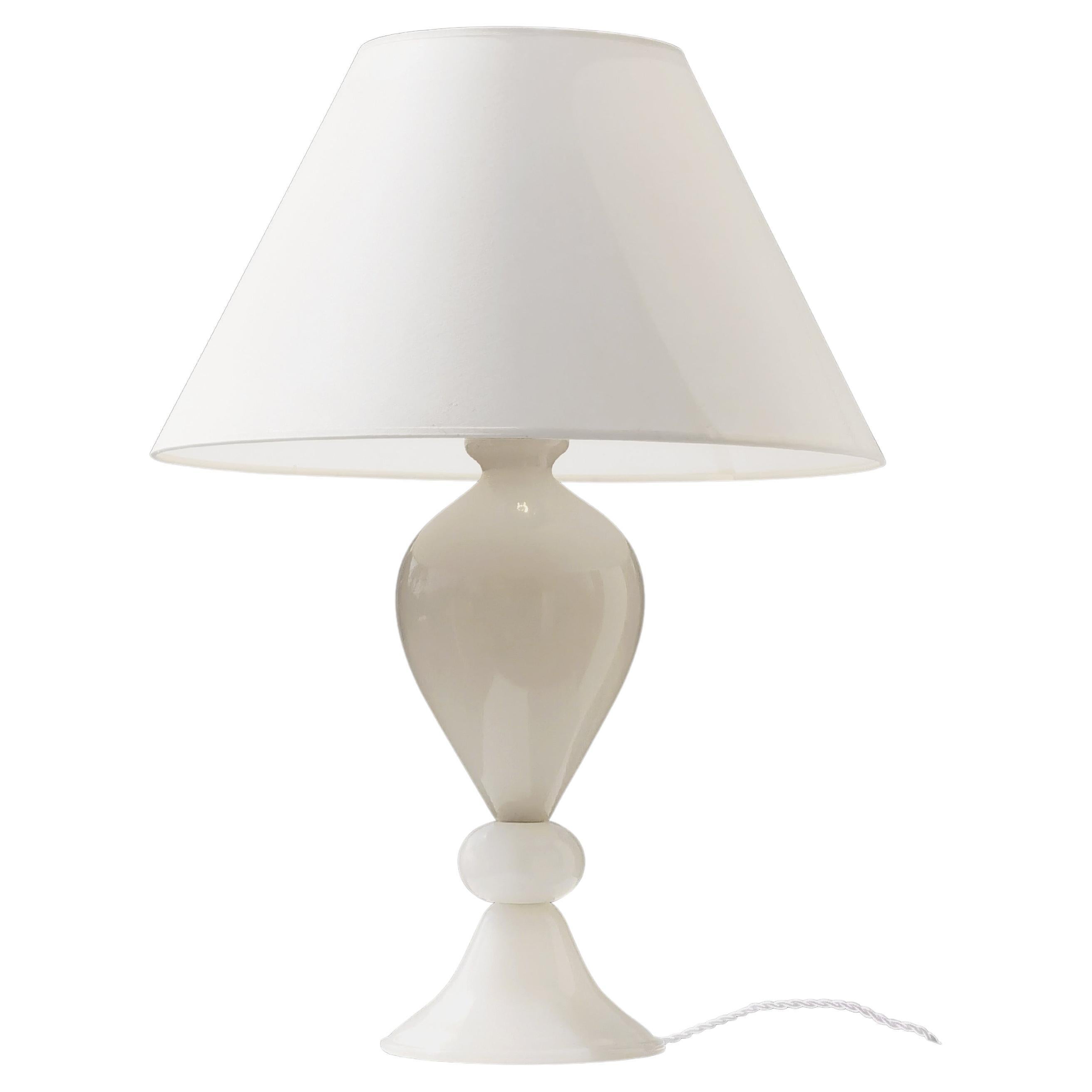 An ART-DECO NEOCLASSICAL SHABBY-CHIC Blown Glass TABLE LAMP, MURANO, ITALY 1970 For Sale