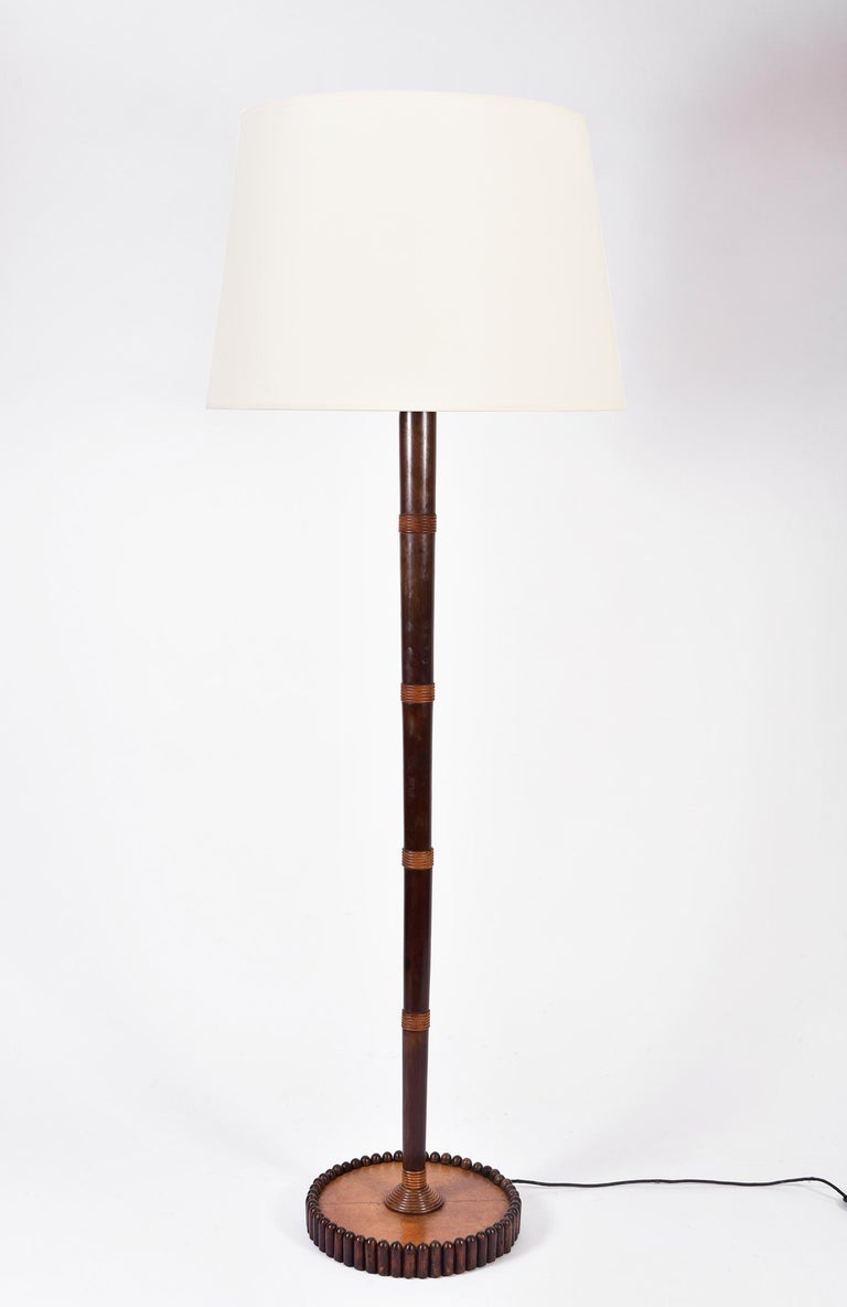 Art Deco Oak And Mahogany Floor Lamp For Sale At 1stdibs