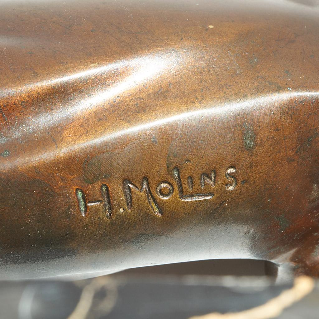 Une étude Art Déco d'une panthère en bronze patiné par Henri Molins en vente 6