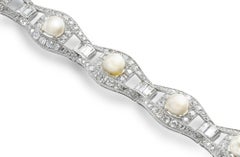 Art Deco Pearl and Diamond Bracelet