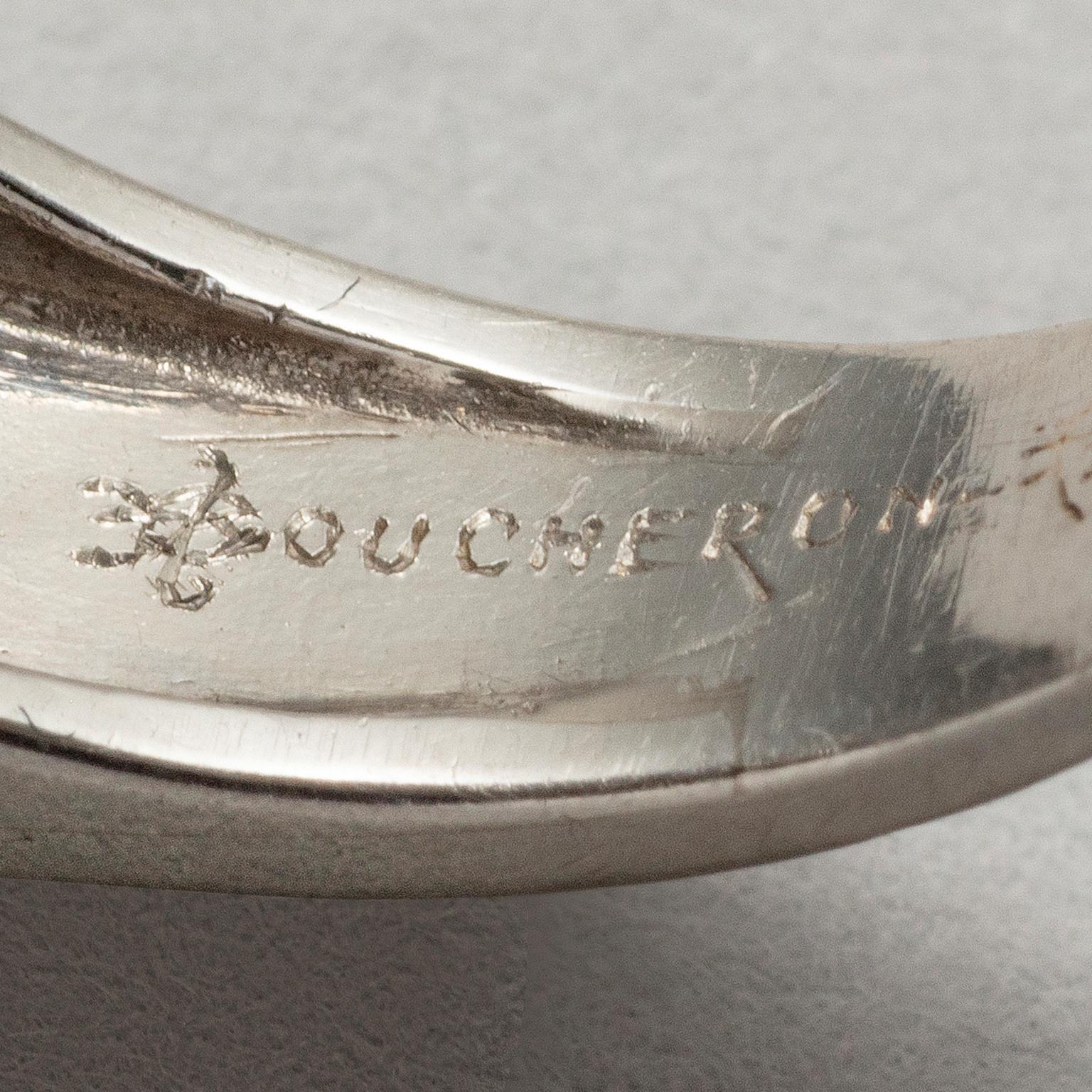 da uomo o donna An Art Deco Platinum and Diamond Boucheron Ring in vendita