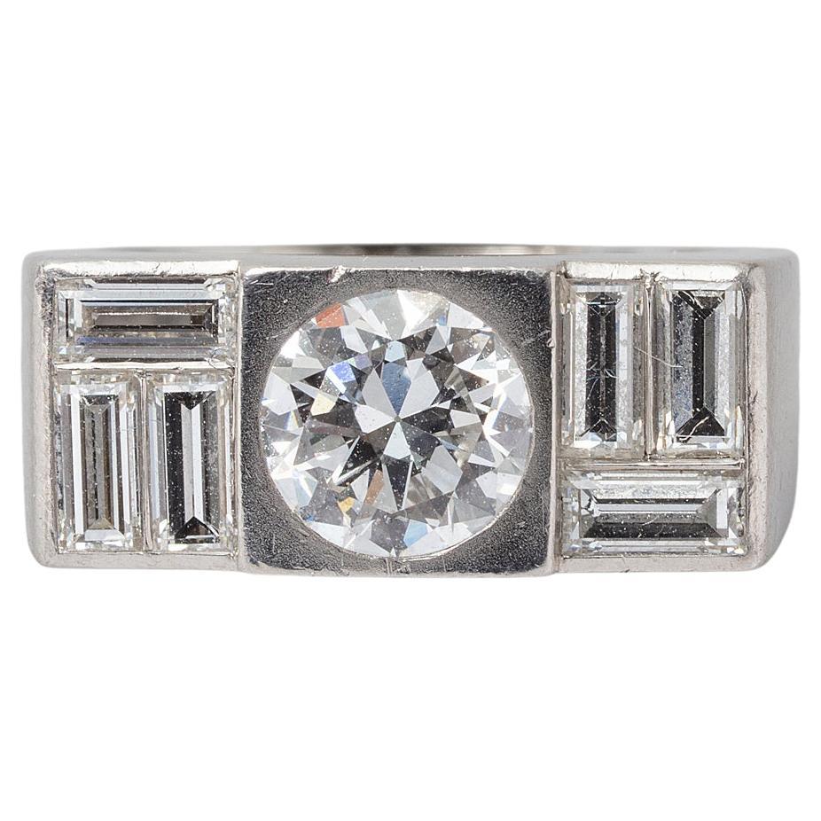 An Art Deco Platinum and Diamond Boucheron Ring in vendita