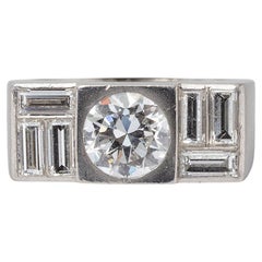 An Art Deco Platinum and Diamond Boucheron Ring