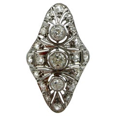Antique An Art Deco Platinum and DIamond Ring, 0.8 total carats