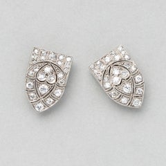 An Art Deco Platinum Brooch or Double Clip