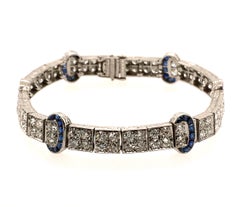 Art Deco Platinum, Sapphire and Diamond Bracelet