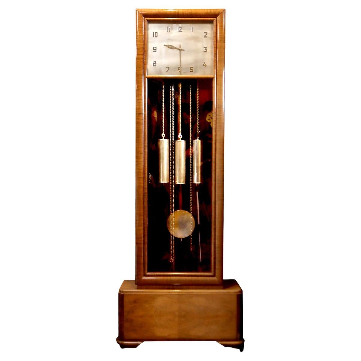 An Art Deco Quarter Chiming Longcase Clock For Sale