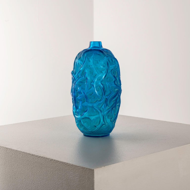 An Art Deco René Lalique Electric Blue 