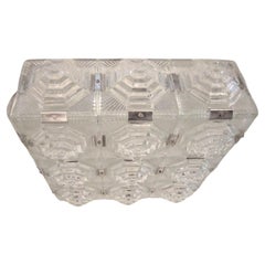 An Art Deco Revival Flush Mount Glass Ceiling Square